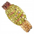 Armband aus Sterlingsilber Peridot Granate Citrin Zirkonen