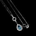 Zarte Halskette mit 925 Swiss Blue Topas Zirkonia