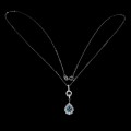 Zarte Halskette mit 925 Swiss Blue Topas Zirkonia