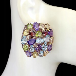 Ohrringe Citrin Amethyste Diopsid Zirkone 925 5