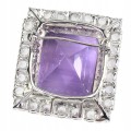 Brosche natürlicher 50,2 ct Amethyst Aquamarin Granat