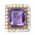Brosche natürlicher 50,2 ct Amethyst Aquamarin Granat