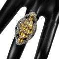 Songea Saphir Citrin Ring aus Sterlingsilber Größe 16