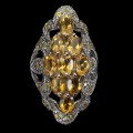 Songea Saphir Citrin Ring aus Sterlingsilber Größe 16
