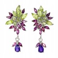 Ohrringe 925 natürliche Olivin Amethyste Granate 5