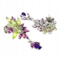 Ohrringe 925 natürliche Olivin Amethyste Granate 5