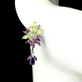 Ohrringe 925 natürliche Olivin Amethyste Granate 5