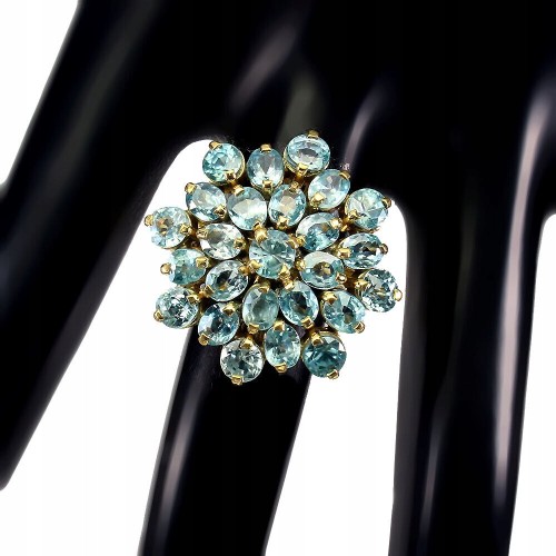 Ring aus 925er Silber blaue Zirkone Größe 15