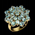 Ring aus 925er Silber blaue Zirkone Größe 15