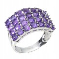 Wunderschöner Ring aus 925 natürlichen Amethysten Größe 15