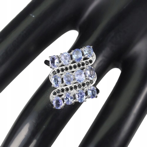 925 Ring natürliche Tansanit Spinelle Größe 16,5