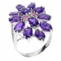 Silberring natürliche Amethyste Granate Größe 14