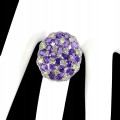 Ring 925 natürliche Olivin Amethyste Größe 17