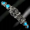 Drache Armband Rubine Markasit Türkis 925