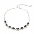 Wunderschönes Silberarmband mit natürlichen schwarzen Opalen