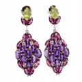 Natürliche Olivin Ohrringe Amethyste Granate 5 925