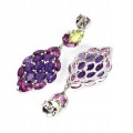 Natürliche Olivin Ohrringe Amethyste Granate 5 925