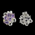 925 natürliche Ohrringe Amethyste Granate Saphire 5
