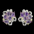 925 natürliche Ohrringe Amethyste Granate Saphire 5