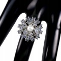 Ring natürliche Tansanit Silber Perle Größe 14