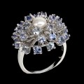 Ring natürliche Tansanit Silber Perle Größe 14