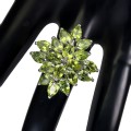 Wunderschöner Ring aus natürlichem Peridot aus Silber Größe 15