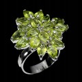 Wunderschöner Ring aus natürlichem Peridot aus Silber Größe 15