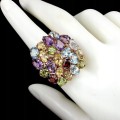 Silberring Citrin Amethyste Granate Größe 19