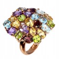 Silberring Citrin Amethyste Granate Größe 19
