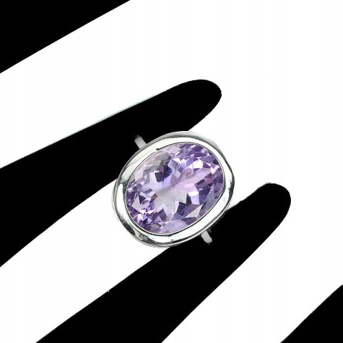Wunderschöner Ring aus natürlichem Amethyst aus Sterlingsilber Größe 15