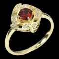 925 Ring Größe 18 natürlicher zarter Granat