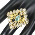 Ring aus 925er Silber mit natürlichen Zirkonen Größe 16