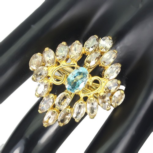 Ring aus 925er Silber mit natürlichen Zirkonen Größe 16