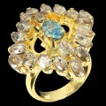 Ring aus 925er Silber mit natürlichen Zirkonen Größe 16