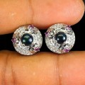 925  schwarz Opal Ohrringe Granate weiß Topas 5