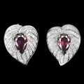 925 natürliche Granat Ohrringe Rhodolit Herz 5