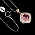 925 natürliche zarte rosa Topas Halskette