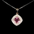 925 natürliche zarte rosa Topas Halskette