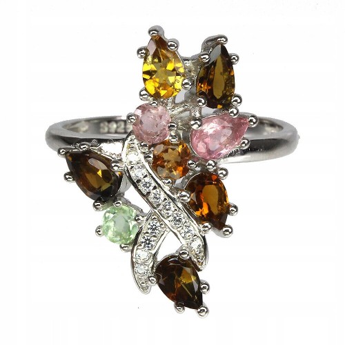 Natürlicher Turmalin Ring gr. 17 wunderschönes Sterlingsilber