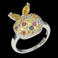 Ring natürliche Saphire Songea Apfel Größe 12