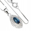 Wunderschöne zarte London Blue Topas 925 Halskette