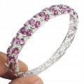 Silberarmband Granate natürliche Rhodolithe 925