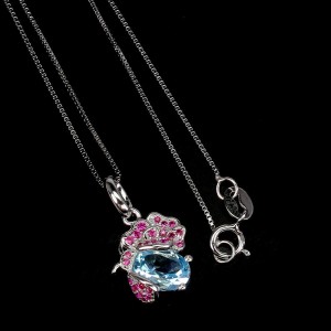 Halskette zarte Zirkonia Topas Sky natürlich