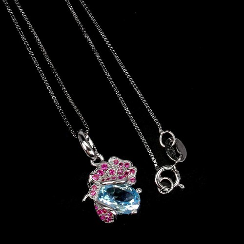 Halskette zarte Zirkonia Topas Sky natürlich