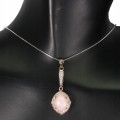Silberne Halskette mit natürlichen rosa Opal Zirkonia 925