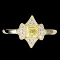Zarter Ring 925er Silber gelber Saphir Größe 17