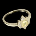 Zarter Ring 925er Silber gelber Saphir Größe 17