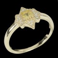 Zarter Ring 925er Silber gelber Saphir Größe 17