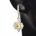 925 Zarte gelbe Saphir Ohrringe Zirkonia 3