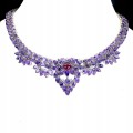 Silberne wunderschöne Halskette mit natürlichen Rubin Amethysten